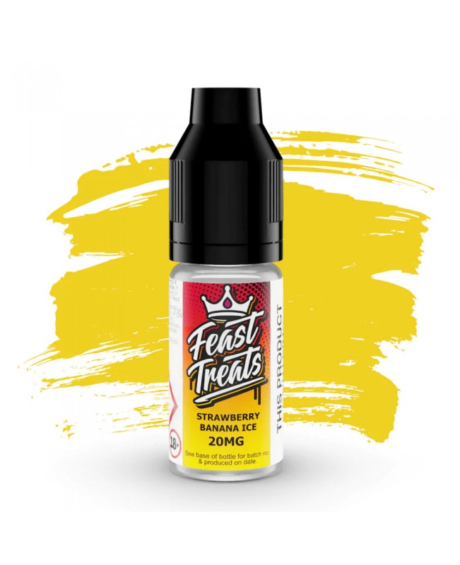 STRAWBERRY BANANA ICE NICOTINE BAR SALTS E LIQUID BY FEAST TREATS