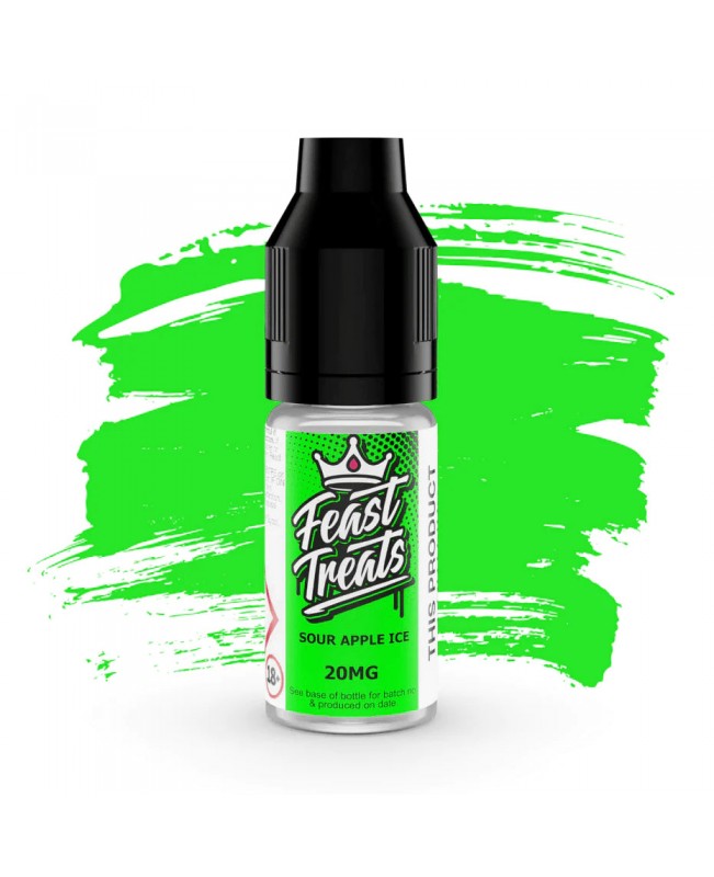 SOUR APPLE ICE NICOTINE BAR SALTS E LIQUID BY FEAST TREATS