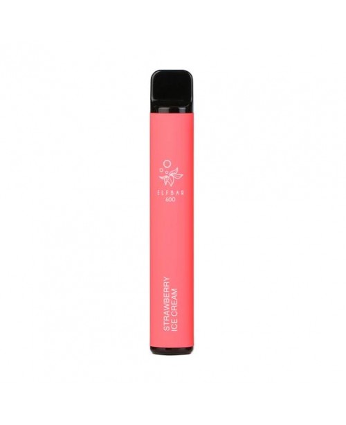 Strawberry Ice Cream Elf Bar 600 Puffs Disposable ...