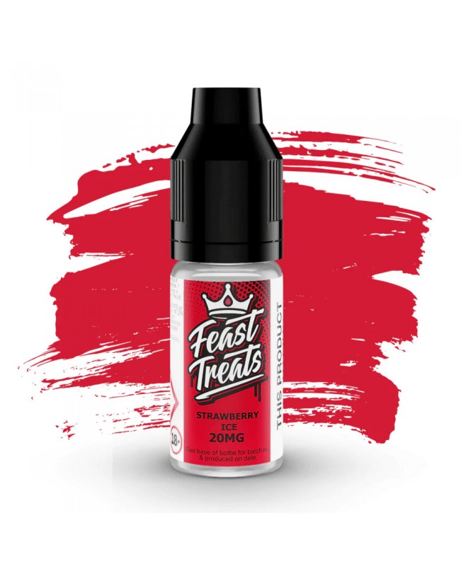 STRAWBERRY ICE NICOTINE BAR SALTS E LIQUID BY FEAST TREATS