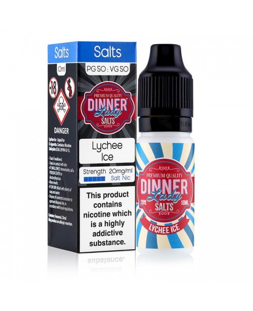 LYCHEE ICE NICOTINE SALT E-LIQUID BY DINNER LADY S...