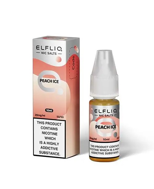 PEACH ICE NICOTINE SALT E-LIQUID BY ELFLIQ - ELFBA...