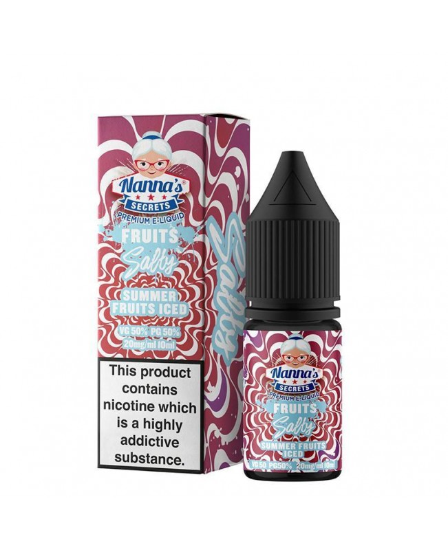 SUMMER FRUITS ICED NICOTINE SALT E-LIQUIDS BY NANNA'S SECRET FRUITS SALTY