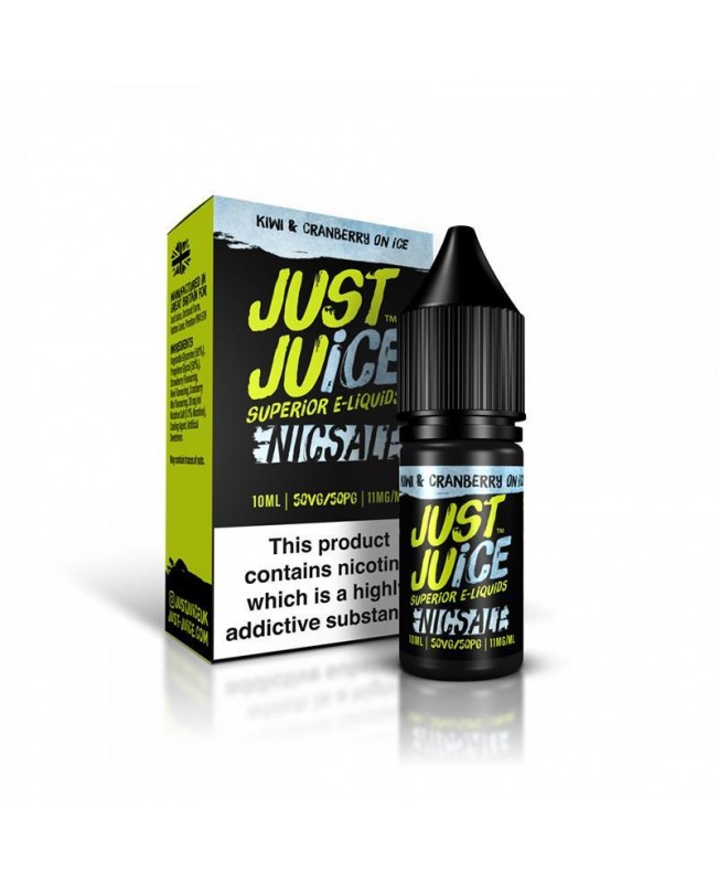 KIWI & CRANBERRY ON ICE NICOTINE SALT E-LIQUID BY JUST JUICE NICSALT