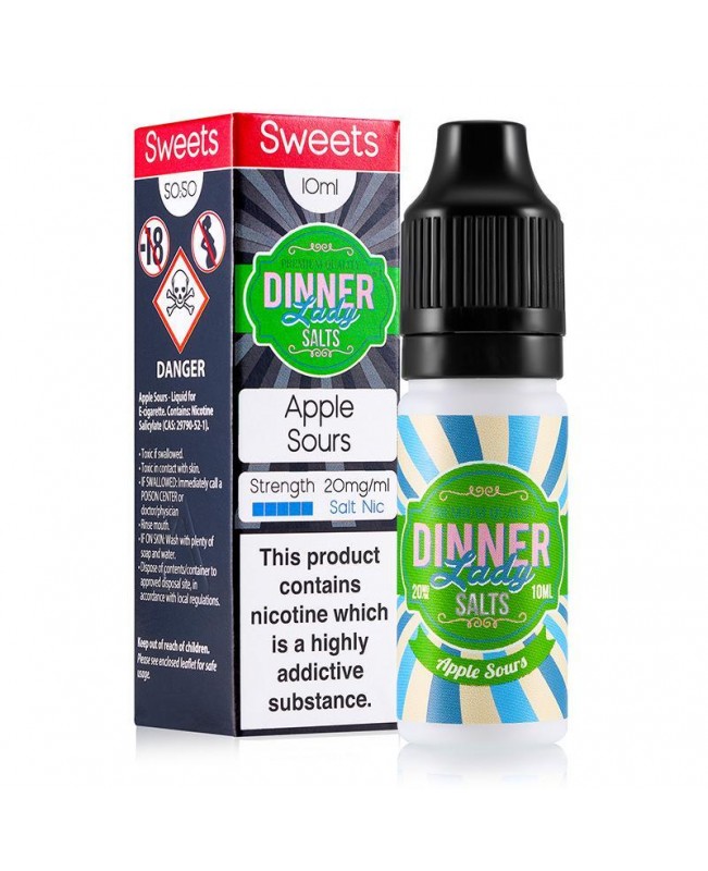 APPLE SOURS NICOTINE SALT E-LIQUID BY DINNER LADY SALTS