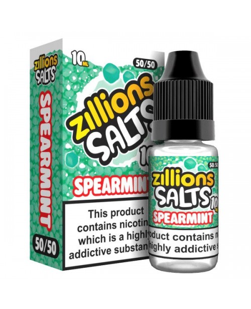 SPEARMINT ZILLIONS NICOTINE SALT E-LIQUID BY ZILLI...