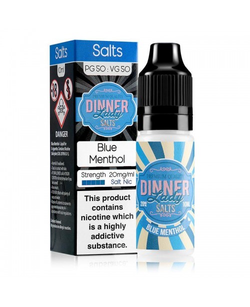 BLUE MENTHOL NICOTINE SALT E-LIQUID BY DINNER LADY...