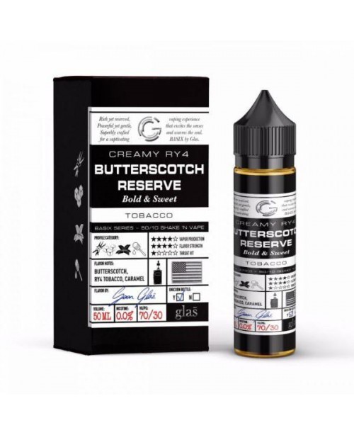 BUTTERSCOTCH RESERVE E LIQUID BY GLAS BASIX 50ML 7...