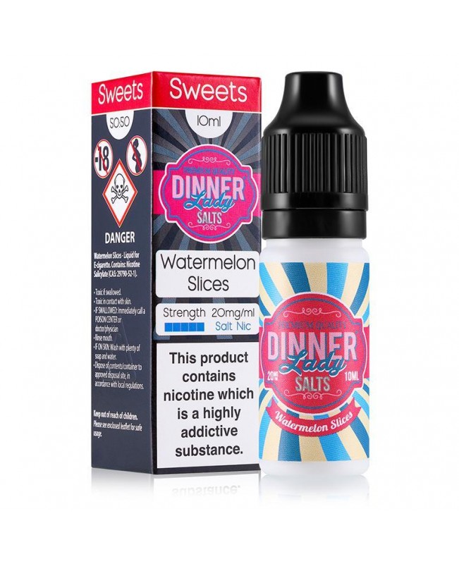 WATERMELON SLICES NICOTINE SALT E-LIQUID BY DINNER LADY SALTS