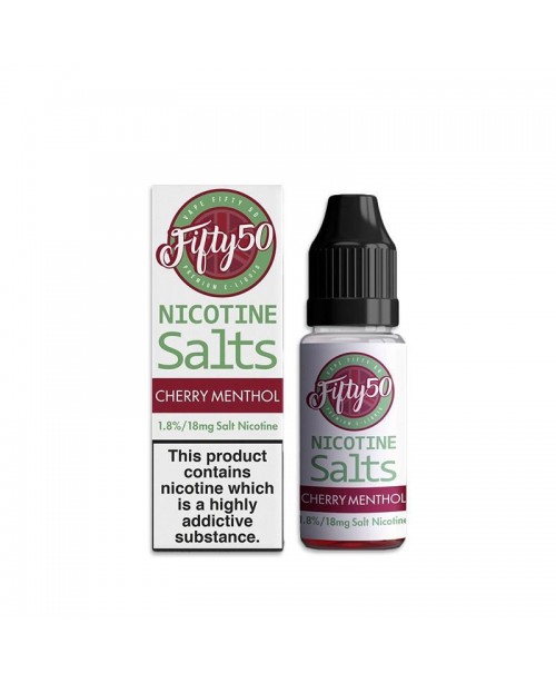 CHERRY MENTHOL NICOTINE SALT E-LIQUID BY FIFTY50 S...