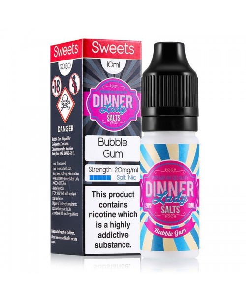 BUBBLE GUM NICOTINE SALT E-LIQUID BY DINNER LADY S...