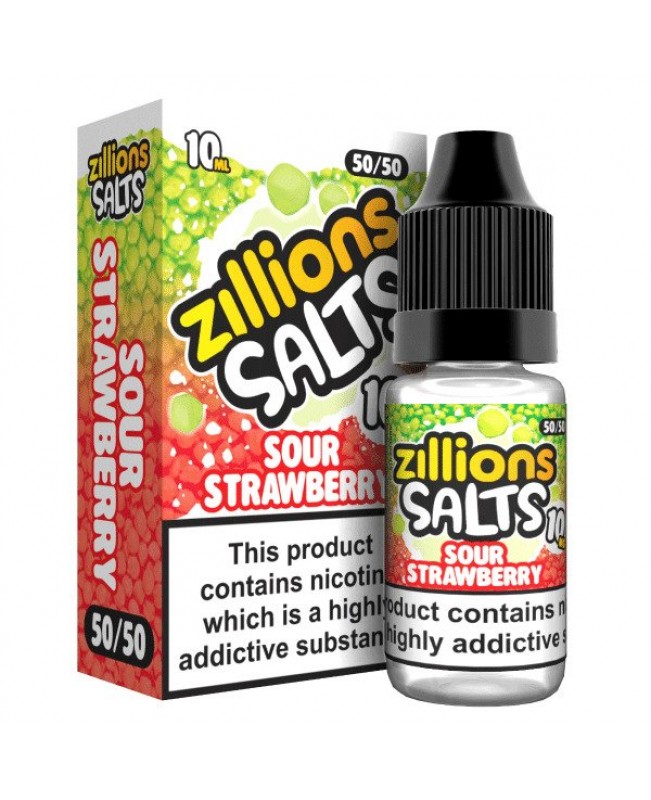 SOUR STRAWBERRY ZILLIONS NICOTINE SALT E-LIQUID BY ZILLIONS SALTS