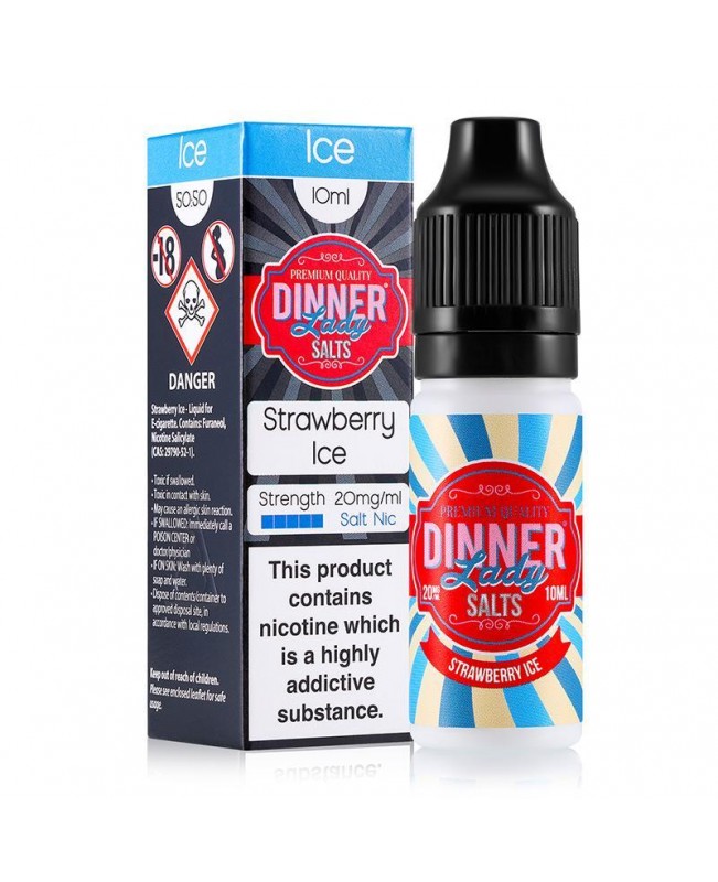 STRAWBERRY ICE NICOTINE SALT E-LIQUID BY DINNER LADY SALTS