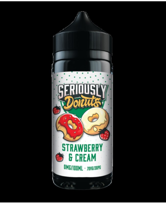 STRAWBERRY AND CREAM E-LIQUID BY SERIOUSLY DONUTS / DOOZY VAPE CO 100ML 70VG