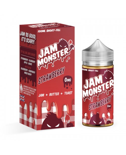 STRAWBERRY E LIQUID BY JAM MONSTER 100ML 75VG