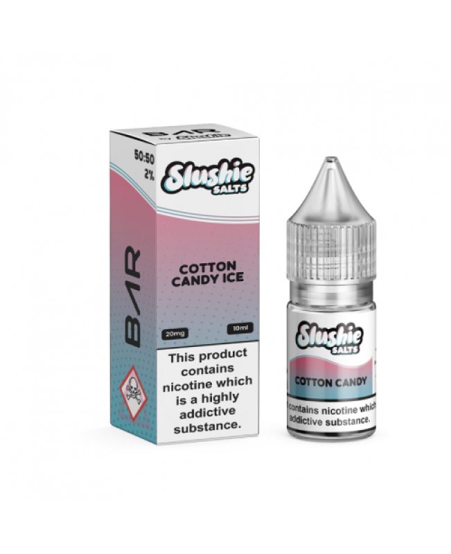 COTTON CANDY ICE NICOTINE BAR SALT E LIQUID BAR BY SLUSHIE 10ML 50VG