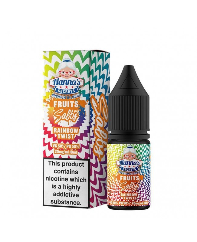 RAINBOW TWIST NICOTINE SALT E-LIQUIDS BY NANNA'S SECRET FRUITS SALTY