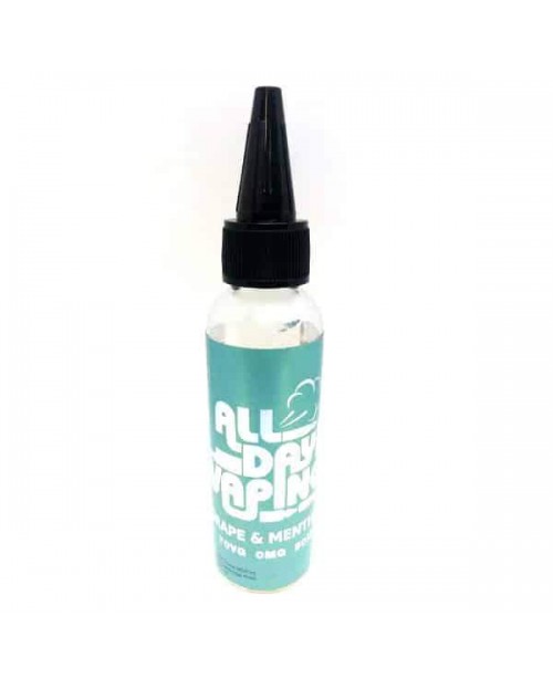 GRAPE & MENTHOL E LIQUID BY ALL DAY VAPING 50M...