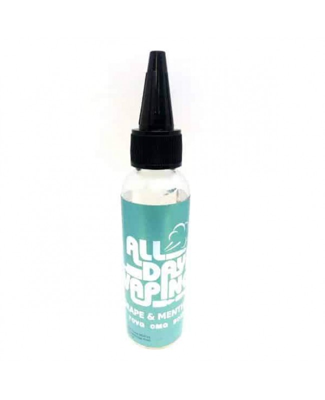 GRAPE & MENTHOL E LIQUID BY ALL DAY VAPING 50ML 70VG