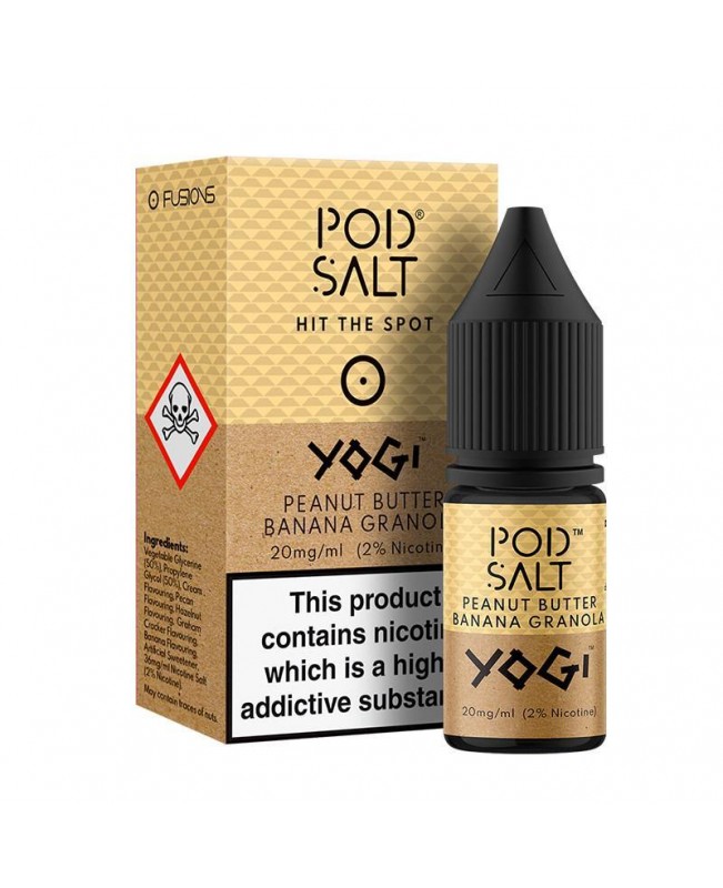 PEANUT BUTTER BANANA GRANOLA NICOTINE SALT E-LIQUID BY POD SALT FUSIONS RANGE