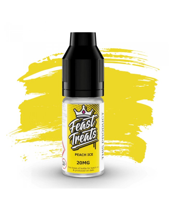 PEACH ICE NICOTINE BAR SALTS E LIQUID BY FEAST TREATS