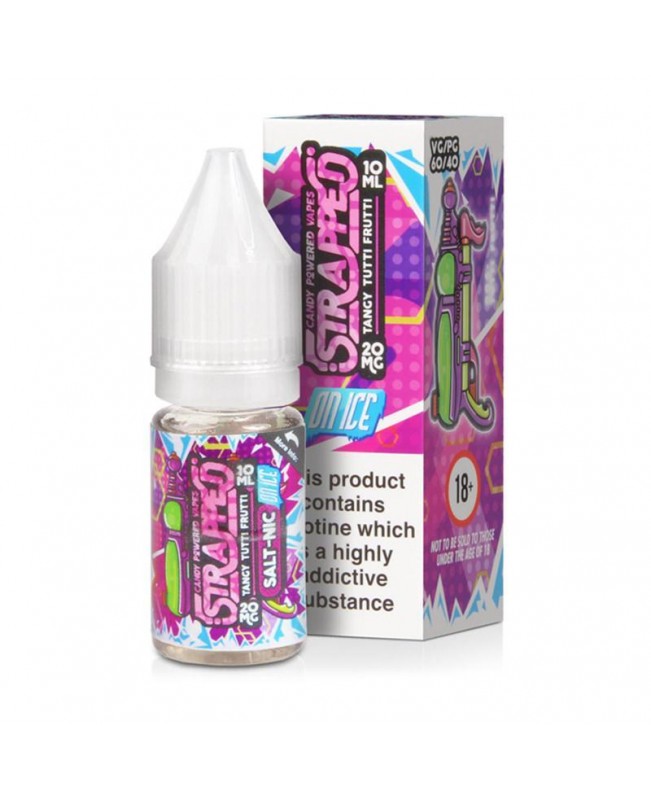 TANGY TUTTI FRUTTI ON ICE NICOTINE SALT E-LIQUID BY STRAPPED