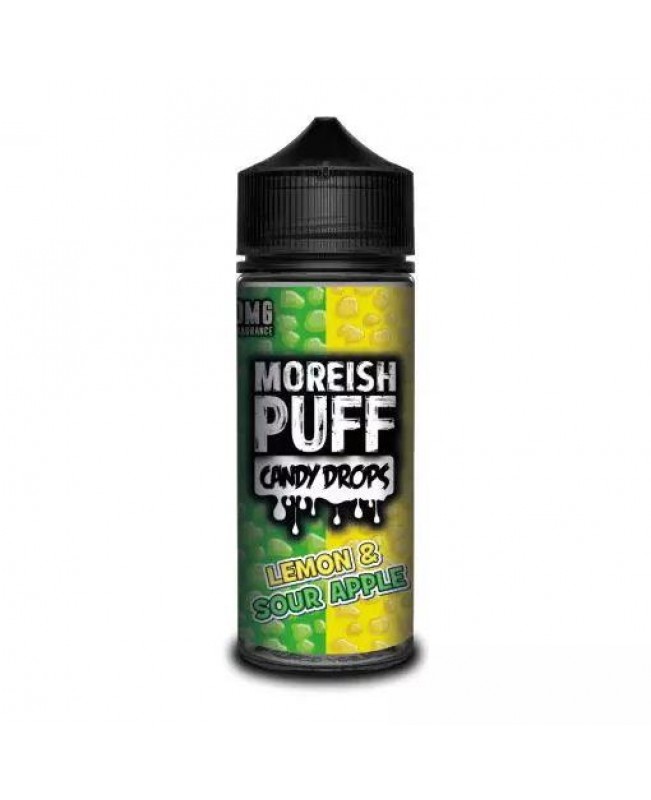 LEMON & SOUR APPLE E LIQUID BY MOREISH PUFF - CANDY DROPS 100ML 70VG