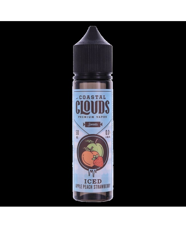 ICED APPLE PEACH STRAWBERRY E LIQUID BY COASTAL CLOUDS - SWEETS  50ML 70VG