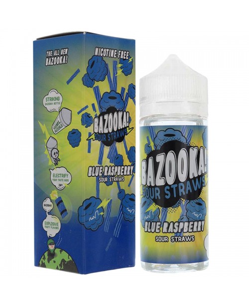 BLUE RASPBERRY SOUR STRAWS E-LIQUID BY BAZOOKA 100...