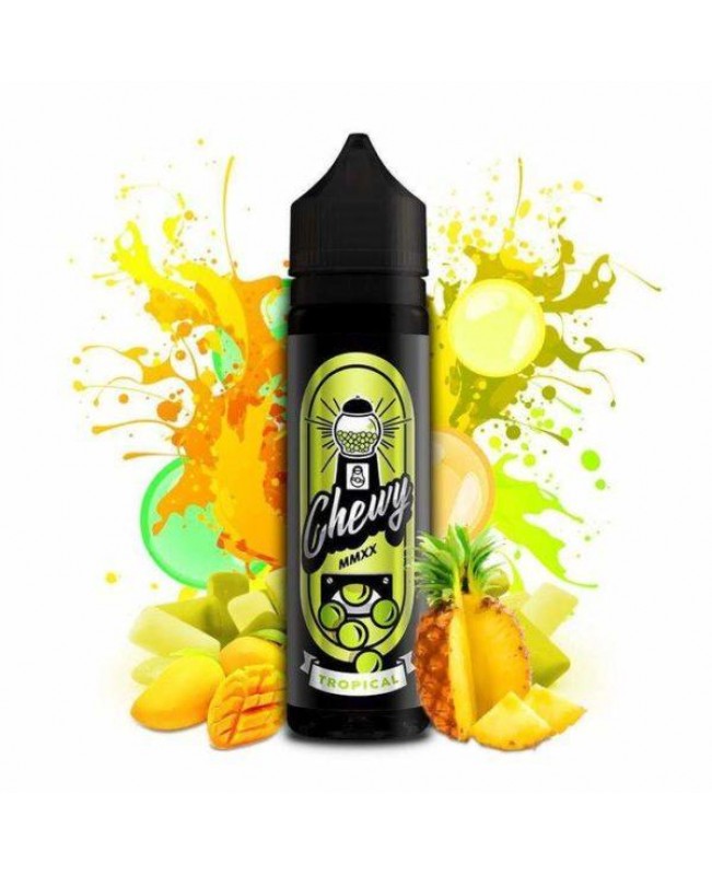 TROPICAL BUBBLEGUM E LIQUID BY CHEWY 50ML 80VG