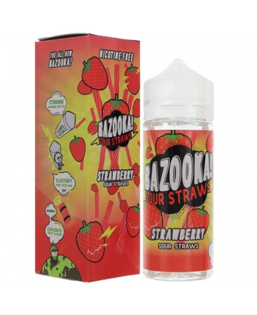 STRAWBERRY  SOUR STRAWS E-LIQUID BY BAZOOKA 100ML ...