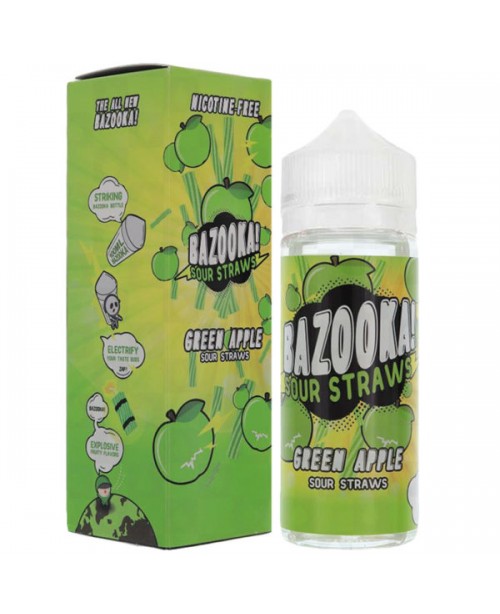 GREEN APPLE SOUR STRAWS E-LIQUID BY BAZOOKA 100ML ...