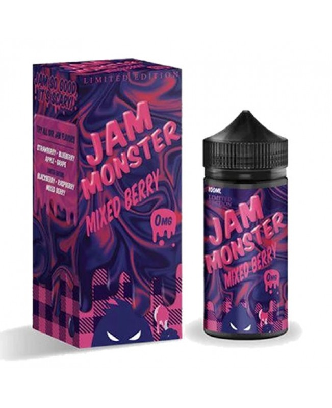 MIXED BERRY E LIQUID BY JAM MONSTER 100ML 75VG