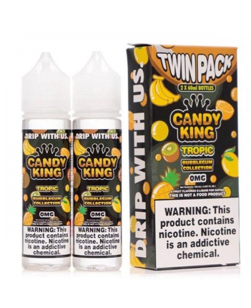 TROPIC E LIQUID BY CANDY KING BUBBLEGUM (2 X 50ML)...