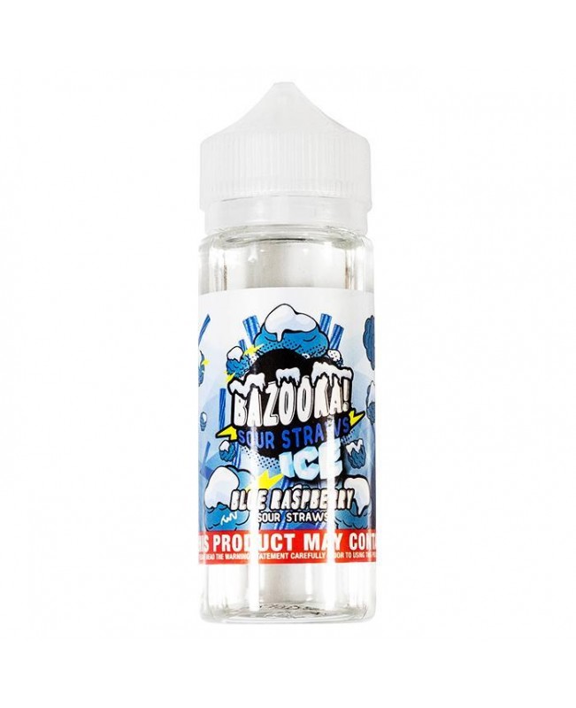 BLUE RASPBERRY ICE SOUR STRAWS E-LIQUID BY BAZOOKA 100ML 70VG