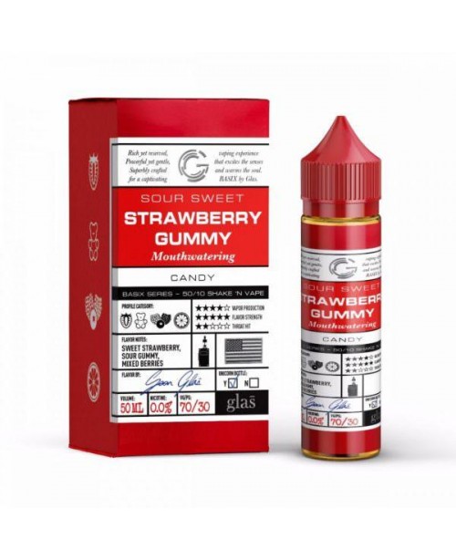 STRAWBERRY GUMMY E LIQUID BY GLAS BASIX 50ML 70VG