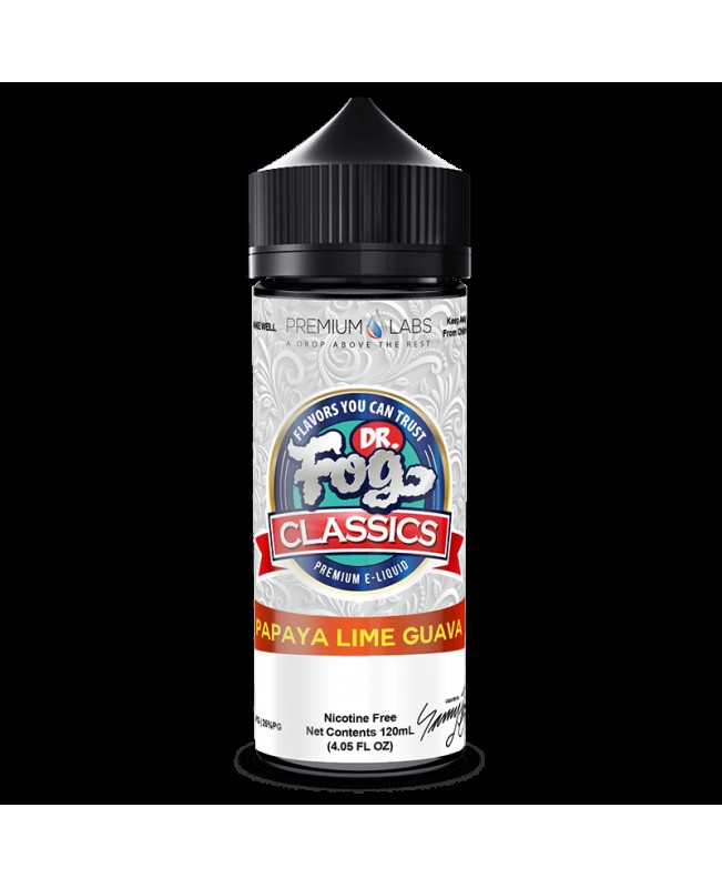 PAPAYA LIME GUAVA CLASSICS E LIQUID BY DR FOG 100ML 75VG