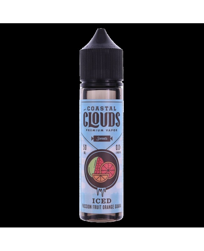 ICED PASSION FRUIT ORANGE AND GUAVA E LIQUID BY COASTAL CLOUDS - SWEETS  50ML 70VG