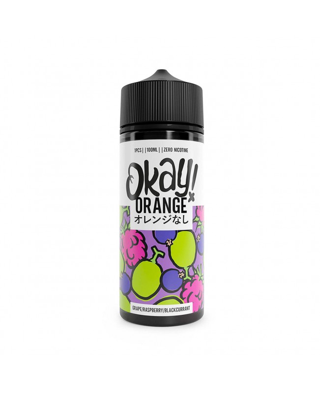 GRAPE RASPBERRY & BLACKCURRANT E LIQUID BY OKAY ORANGE 100ML 70VG