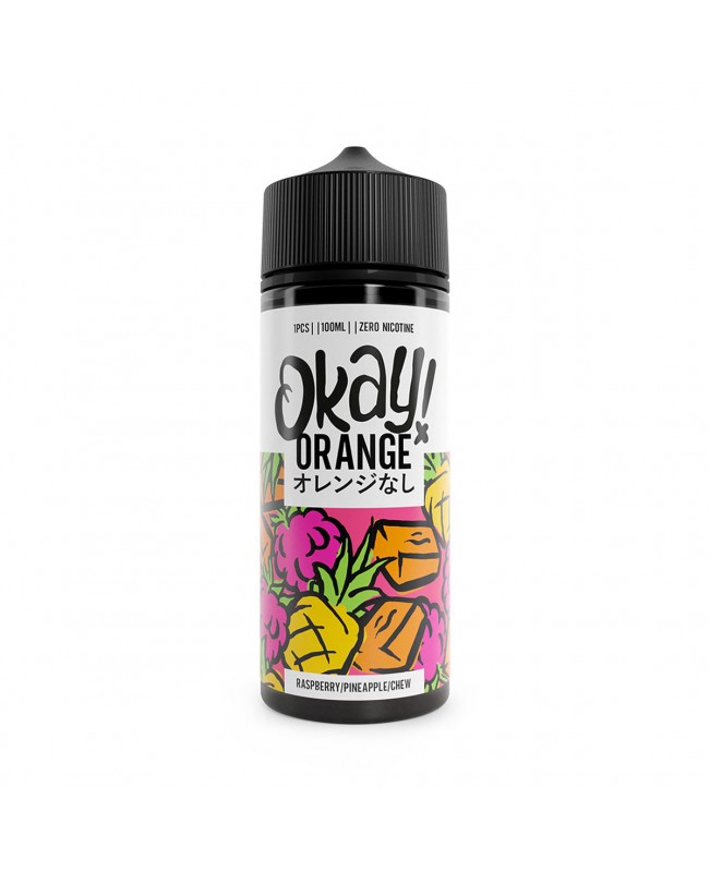 RASPBERRY AND PINEAPPLE CHEW E LIQUID BY OKAY ORANGE 100ML 70VG