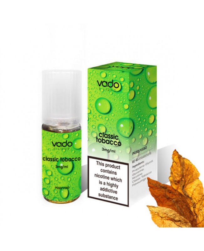 CLASSIC TOBACCO E LIQUID BY VADO 10ML- X10 X20 X50