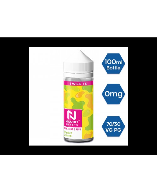 SHERBET LEMONS E LIQUID BY NICOHIT - SWEETS 100ML ...