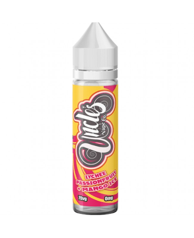 LYCHEE PASSIONFRUIT & MANGO ICE E LIQUID BY UNCLES VAPE CO 50ML 70VG