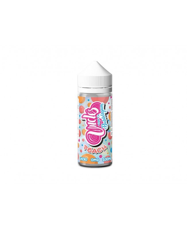 PEACH BUBBLEGUM E LIQUID BY UNCLES VAPE CO 100ML 70VG