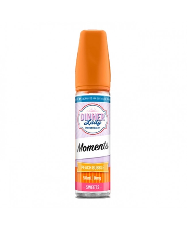 PEACH BUBBLE E LIQUID BY DINNER LADY - MOMENTS 50ML 70VG